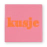 Siertegel Kusje - roze/oranje - 10x10x0.5 cm