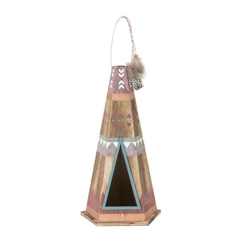 Tipi van hout - 37 cm - roze