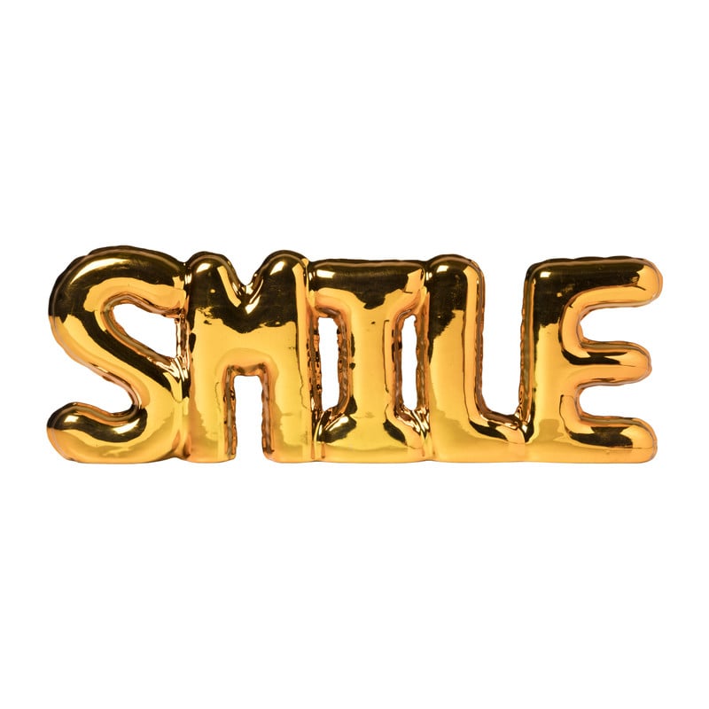 Smile ballon ornament - oranje metallic - 10.5x24x2.5 cm