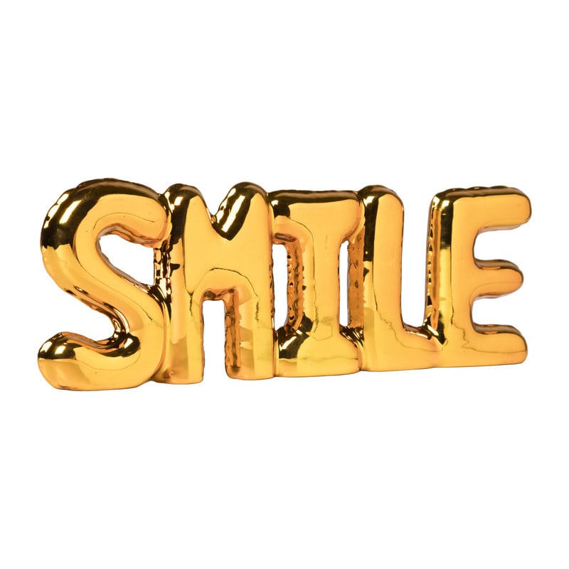 Smile ballon ornament - oranje metallic - 10.5x24x2.5 cm