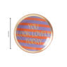 Deco schaaltje 'you look lovely today' - goud/paars/oranje - ø10.3x1 cm