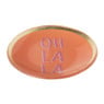 Deco schaaltje 'oh la la' - goud/roze/oranje - ø10.3x1 cm
