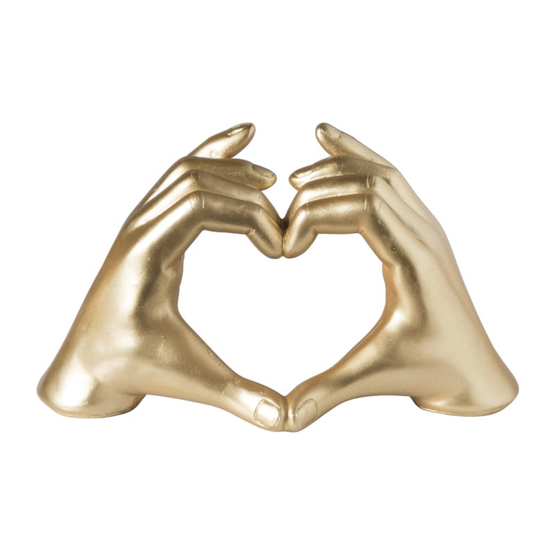 Handsculptuur hartje - goud 