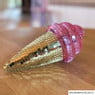 Disco ijsje - goud/roze - ø8.7x19.6 cm