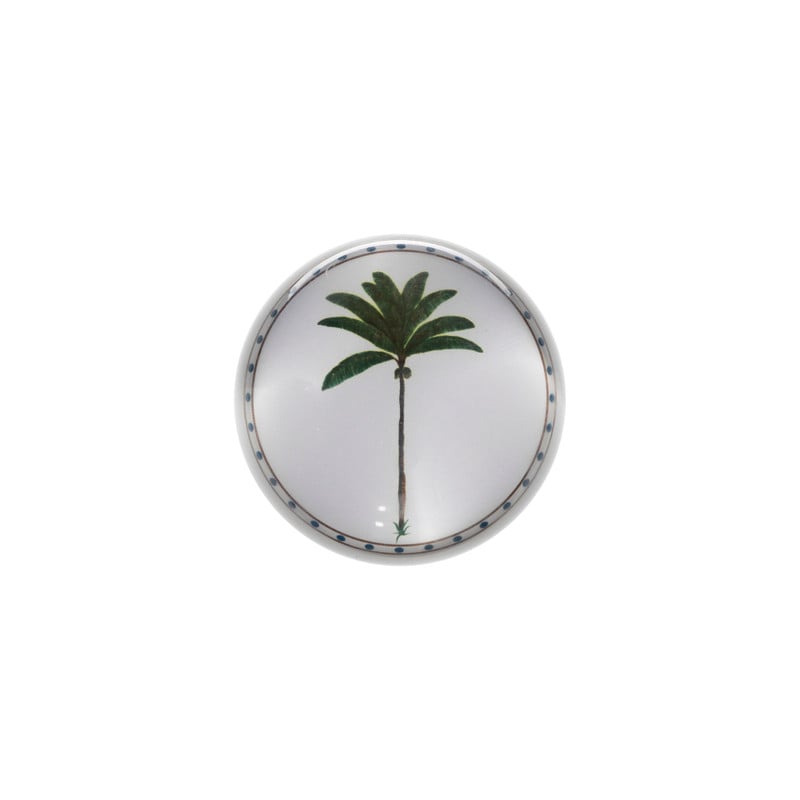 Presse papier palmboom - groen/transparant - 3.5x7.7x7.7 cm