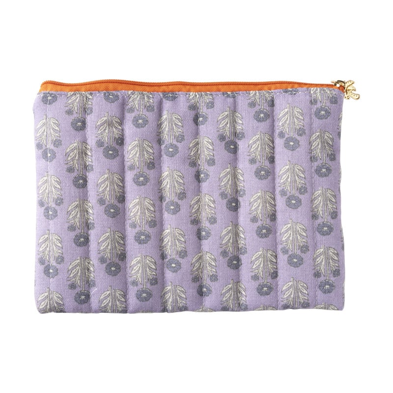 Toilettasje middel - paars/oranje - 14x20 cm
