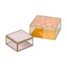 Glazen box bloemen klein - goud/oranje - 5x10x10 cm