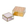 Glazen box bloemen klein - goud/oranje - 5x10x10 cm