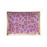 Deco schaaltje panterprint - paars/goud/oranje - 1x14x10 cm