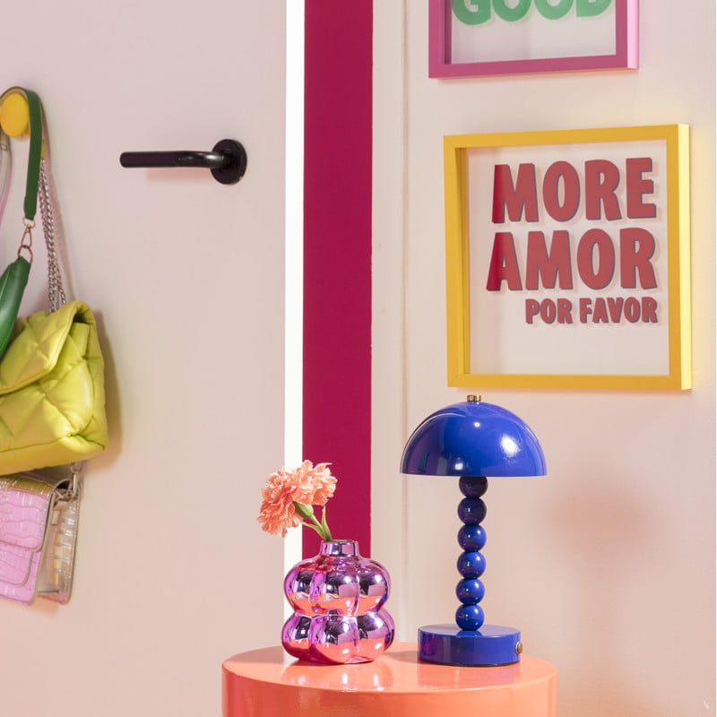 Wanddeco more amore - geel/rood - 30x30x1.9 cm