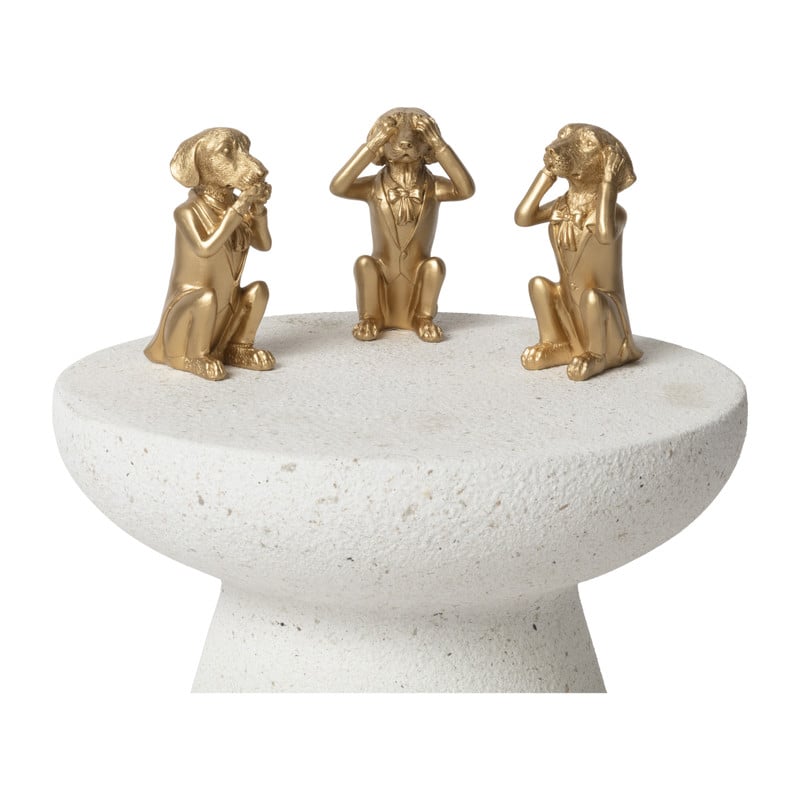 Hond Zien - goudkleurig - 15x7.5x6.5 cm