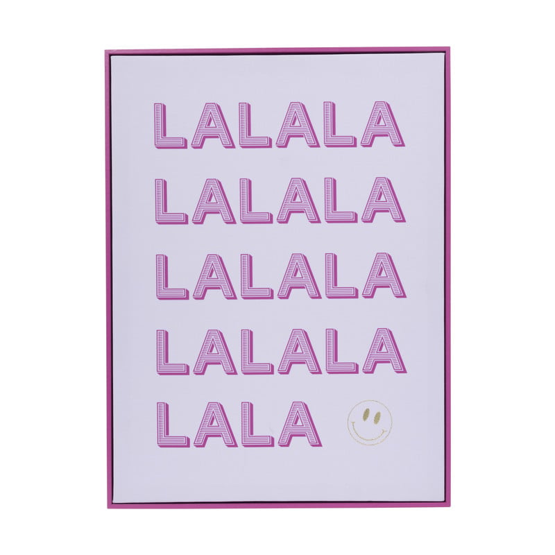 Poster met lijst la la la - paars/roze - 40x30 cm - Happy at home by Sanny