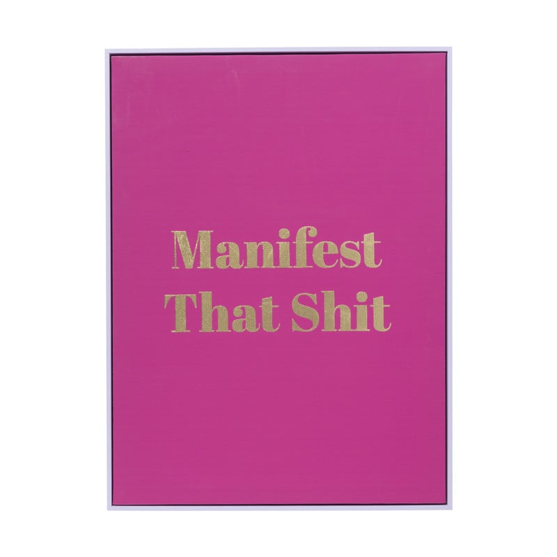 Poster met lijst manifest - roze/goud - 40x30 cm - Happy at home by Sanny