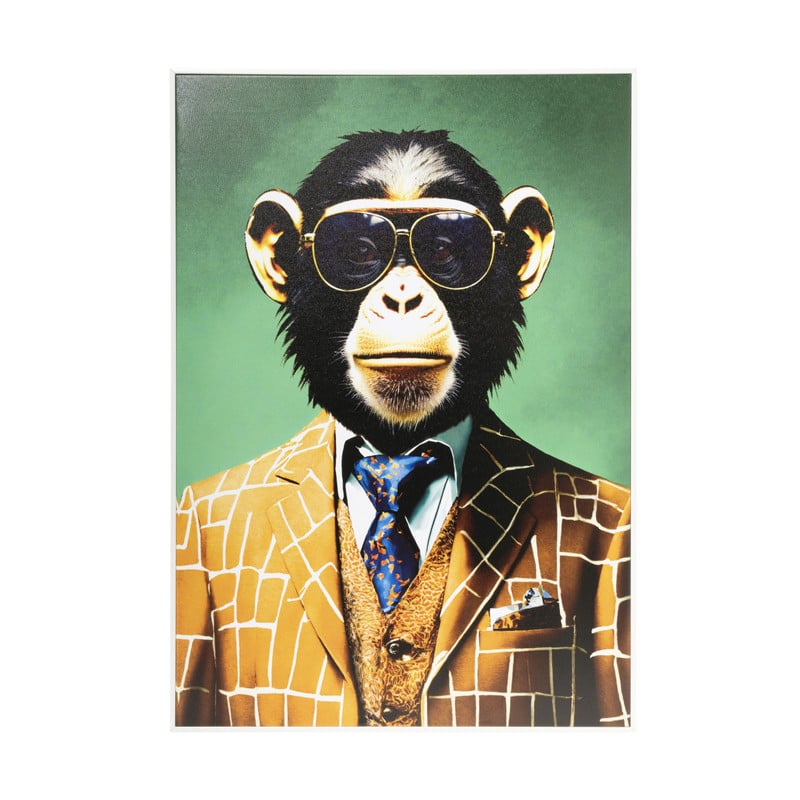 Poster aap - groen/bruin - 70x50 cm