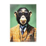 Poster aap - groen/bruin - 70x50 cm