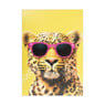 Poster luipaard - geel/rood - 70x50 cm