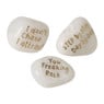Houder met steen - goud - 14x8x5 cm - Happy at Home by Sanny