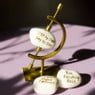 Houder met steen - goud - 14x8x5 cm - Happy at Home by Sanny