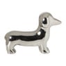 Beeldje teckel - zilver - 12.5x17.5x4.5 cm