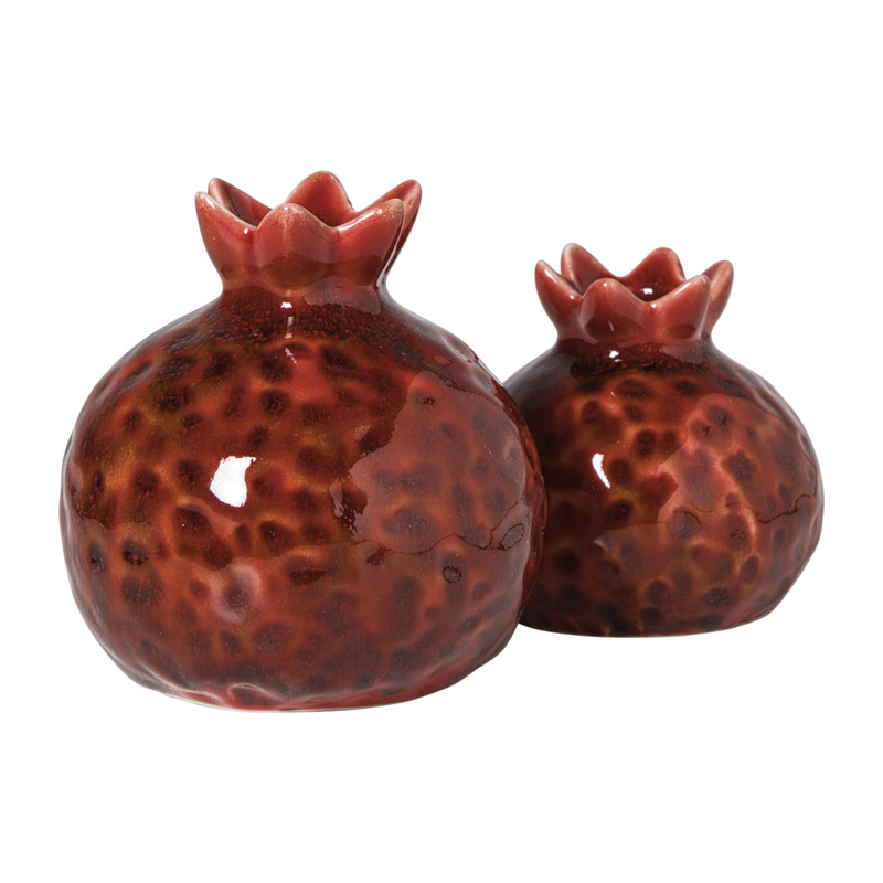 Granaatappel vaasje klein - rood - ø7.8x7.4 cm