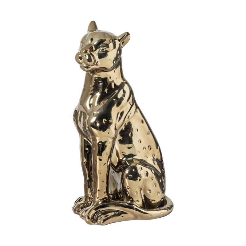 Beeld luipaard - bruin - 33x18x13 cm