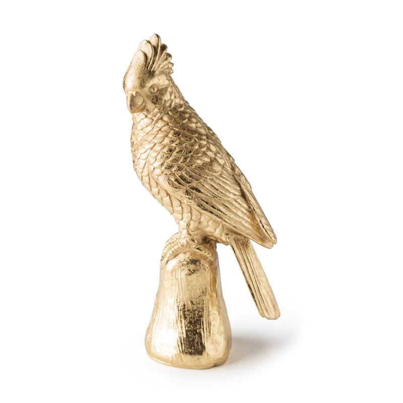 Beeldje vogel - goud - 11x9x28 cm 