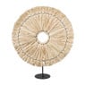 Staande decoratie krans - raffia - 31x8x36 cm