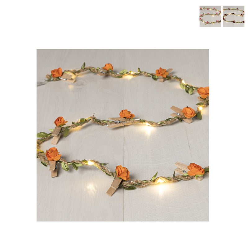 Led slinger touw met bloemen - diverse varianten - 120 cm