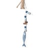 Guirlande kralen en vissen - blauw, naturel, wit - 100 cm
