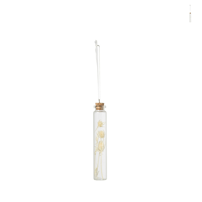 Droogbloem in glazen hanger - diverse varianten - ø2.2x13.5 cm