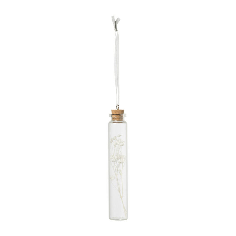 Droogbloem in glazen hanger - diverse varianten - ø2.2x13.5 cm
