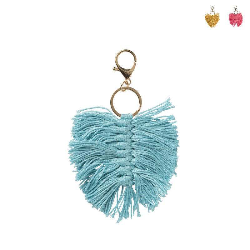 Sleutelhanger met kwastje - diverse varianten - 10x16 cm 
