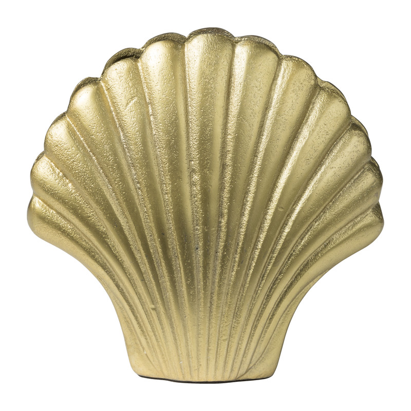 Vaas schelp - goudkleurig - 17x4x15 cm 