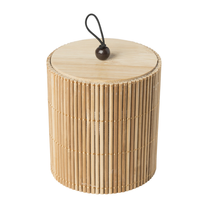 Opbergdoosje bamboe - ø8x8.5 cm