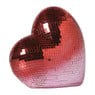 Disco hart ornament - roze - 18.5x10x17.6 cm