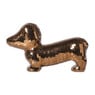 Glitter teckel ornament - bruin - 13.5x23x8 cm