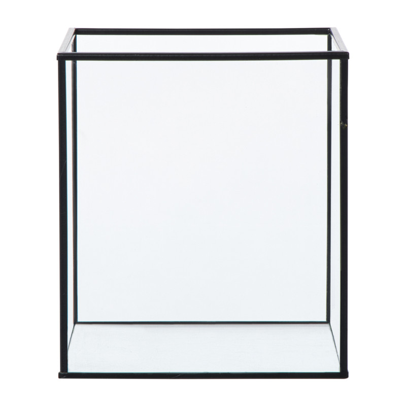 Deco box klein - zwart - 18x16x16 cm