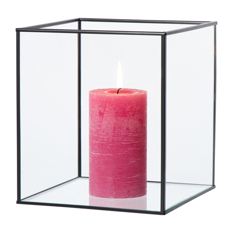 Deco box groot - zwart - 20x16x16 cm