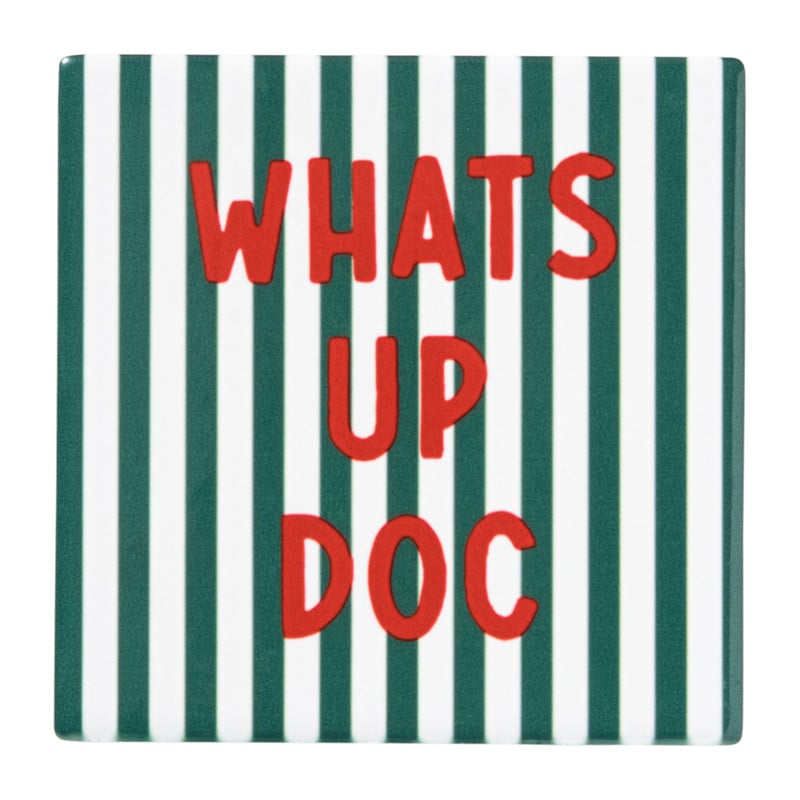 Siertegel what's up dog - multikleur - 10x10x0.5 cm