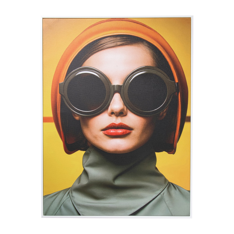 Poster met lijst vrouw - multikleur - 45x60 cm 