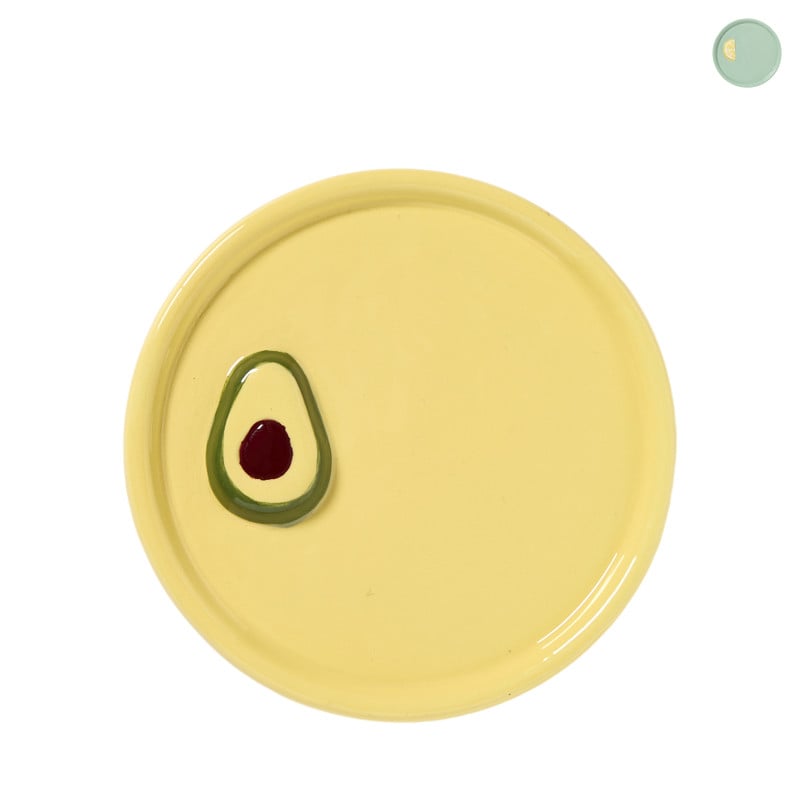 Decoratie schaaltje avocado/citroen - ø10x1.8 cm - diverse varianten