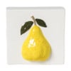 Siertegel peer - geel/wit - 10.2x10.2x5.1 cm