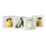 Siertegel peer - geel/wit - 10.2x10.2x5.1 cm