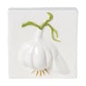 Siertegel knoflook - groen/wit - 10.2x10.2x5.1 cm