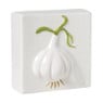 Siertegel knoflook - groen/wit - 10.2x10.2x5.1 cm