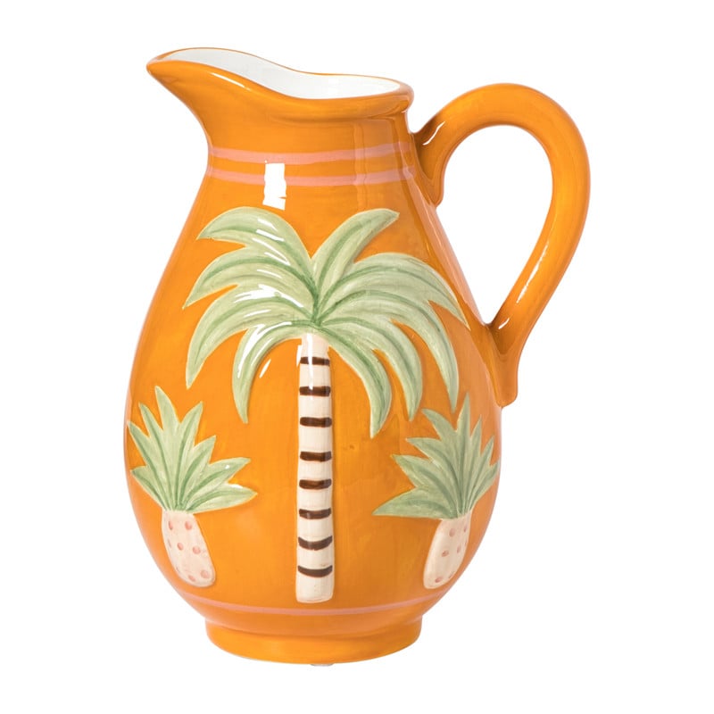 Vaas palmboom - oranje - 18.9x14.7x12.7 cm