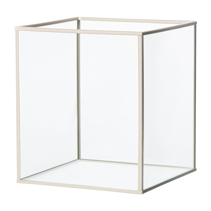 Deco box klein - beige - 18x16x16 cm