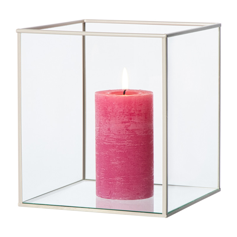 Deco box groot - beige - 20x16x16 cm