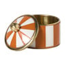 Opbergdoosje circus klein - oranje/wit - ø4.8x3.5 cm 