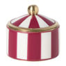 Opbergdoosje circus klein - rood/wit - ø4.8x3.5 cm  